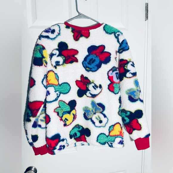 Disney Minnie Mouse Sherpa Fleece Sweater Loose Fit AOP Women’s Size XS #3 - Picture 6 of 6